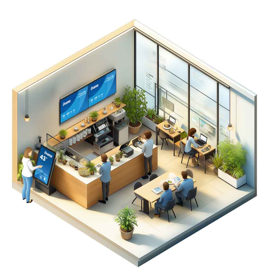 iiyama display in a hospitality setting