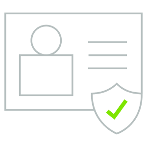 Huntress Managed ISPM icon: an identity card with a shield and tick