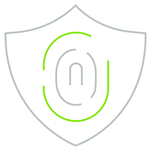 Huntress Managed ITDR icon: a shield containing a fingerprint
